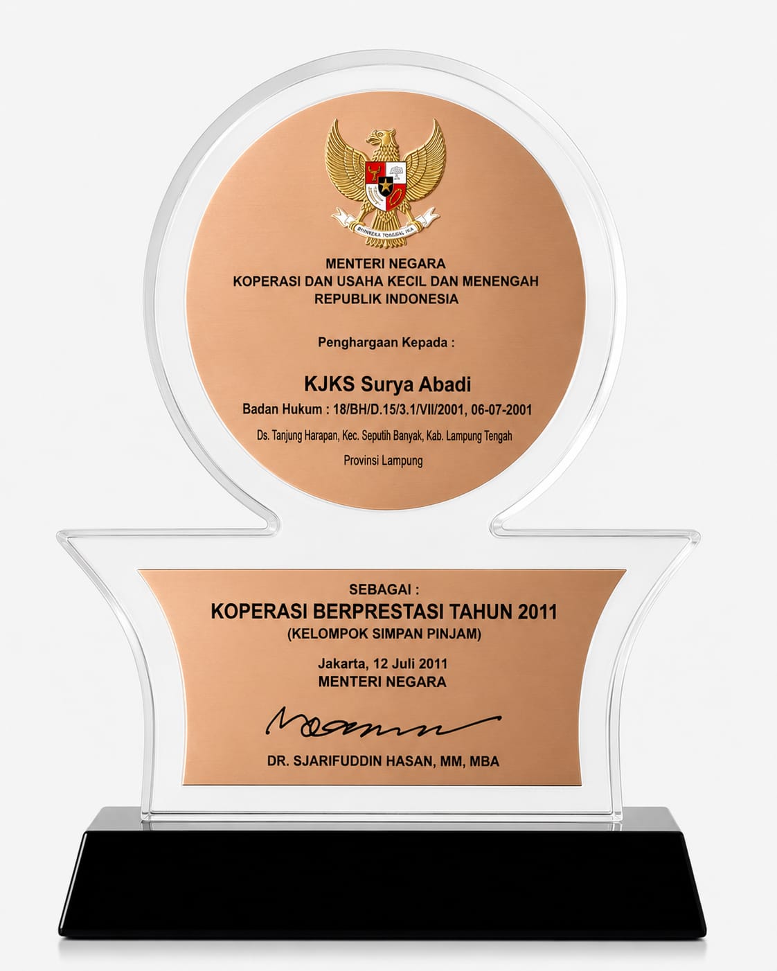 Koperasi Berprestasi Tingkat Nasional Tahun 2011
