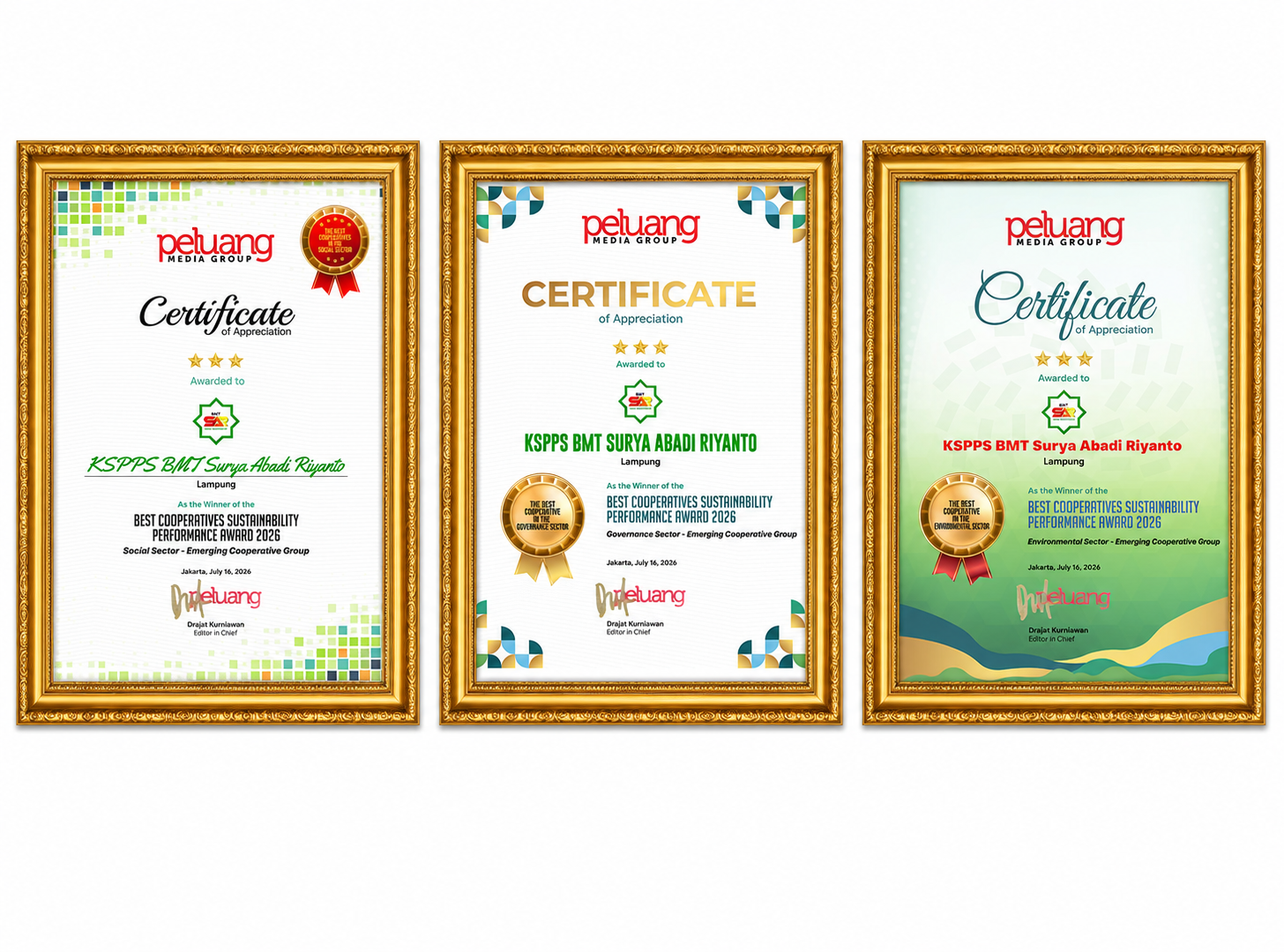 Tiga Penghargaan dalam The Best Cooperatives Sustainability Performance Award 2026